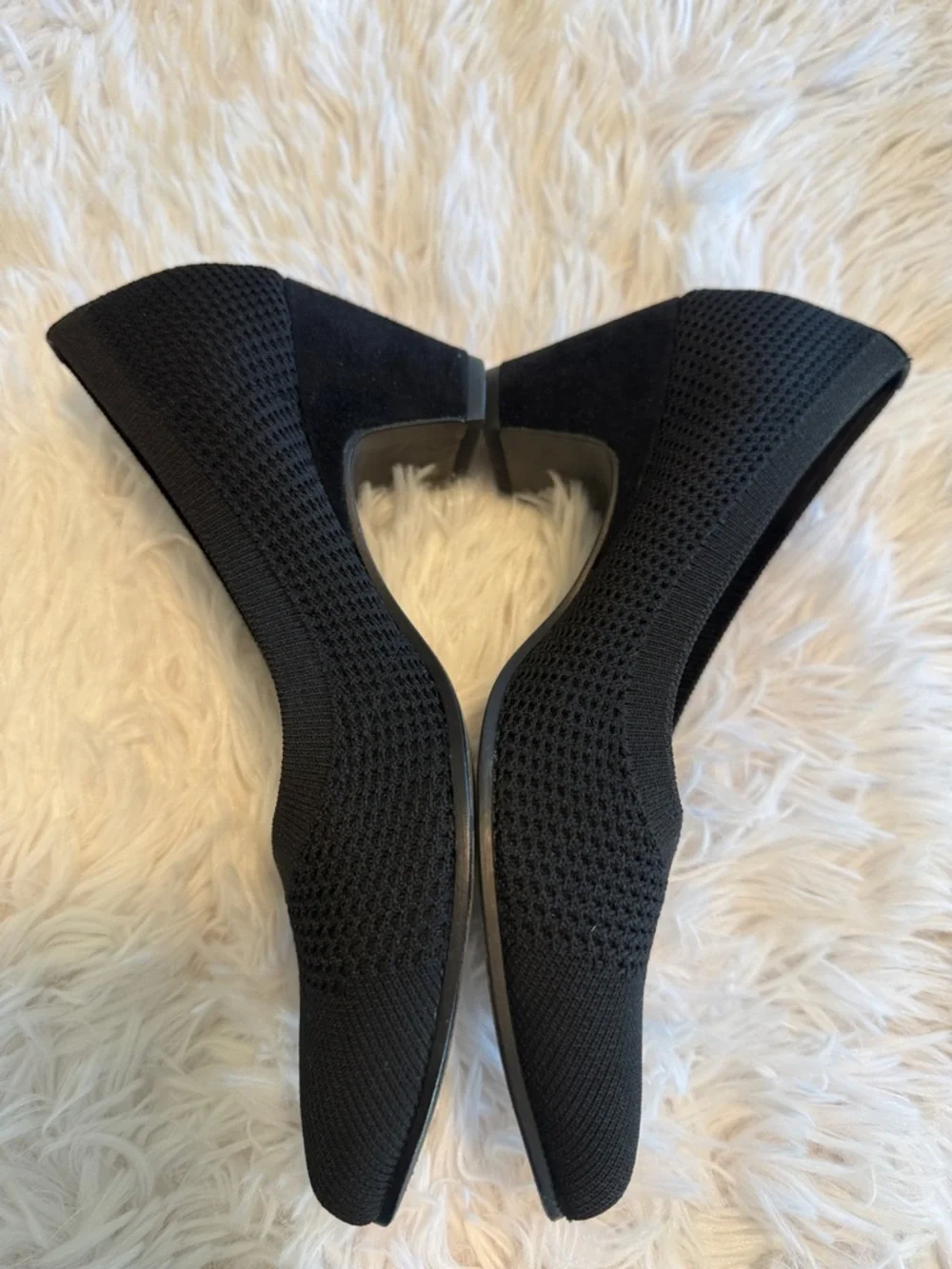 Eileen Fisher Kiss Knit Black Pump Heels 7